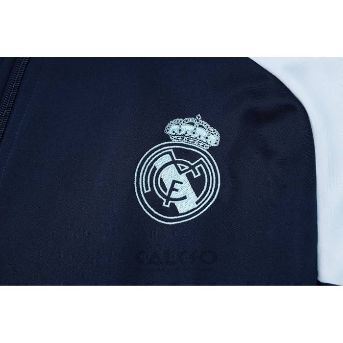 Tuta da Track di Giacca Real Madrid Bambino 2024-2025 Blu Scuro